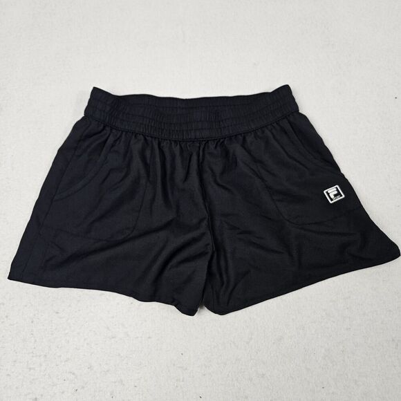 Fila Running Shorts Womens Small Black Pull On Elastic Waist Athletic Loungewear - Picture 1 of 6